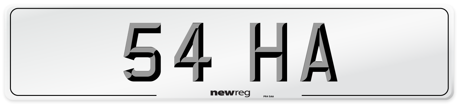54 HA Number Plate from New Reg